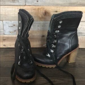 Ugg Heeled Zipper and Lace Up Boot